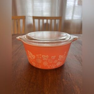 Vintage Pyrex Pink Gooseberry Casserole Dish with Lid